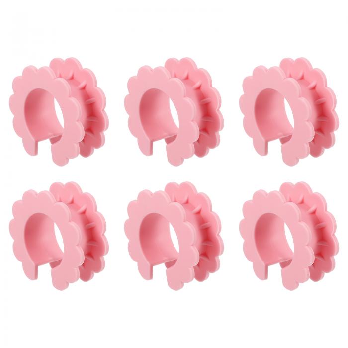 洋服ハンガー防風固定フック シリコン 外れ防止 防風ハンガーリングフック 落下防止コートハンガー固定バックル 屋外屋内用 ピンク 6個