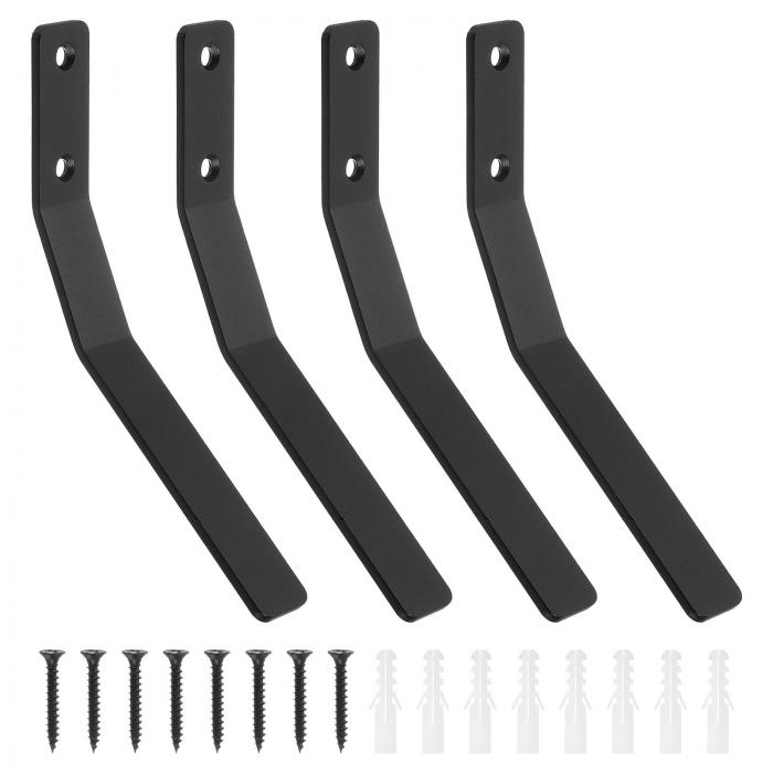 4個のコートフック 26x200mmスタイリッシュで頑丈なモダンメタル壁掛けフック 帽子 タオル ローブ ジャケット コート バッグを掛けるための黒