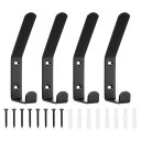 4個のコートフック 20x138mmスタイリッシュで頑丈なモダンメタル壁掛けフック 帽子 タオル ローブ ジャケット コート バッグ掛け用 黒