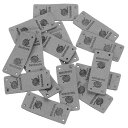 50個のPUレザーラベル 縫い付けエンボスタグ装飾ニットDIYアクセサリー ジーンズ バッグ 靴 帽子用(グレー)