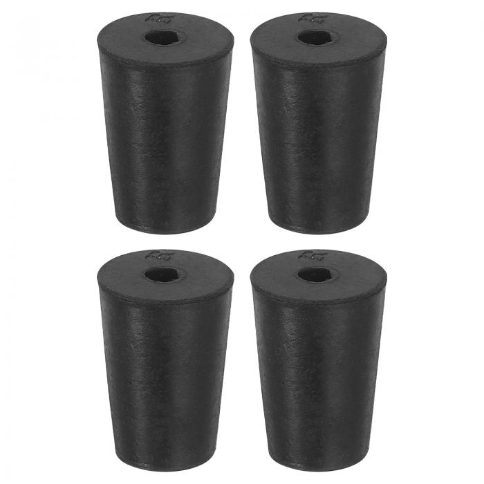 4個1穴ゴムストッパー テーパードラボシールチューブストッパープラグ テストチューブフラスコガラス容..