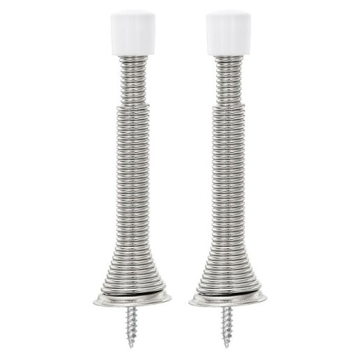ドアストップ 2個セット 3"から4-11/16"まで調整可能 スプリングスチール製ドアストッパー ゴムバンパータイプのフレキシブルドアストッパー(シルバー) ドアストップ 2個セット 3"から4-11/16"まで調整可能 スプリングスチール製ドアストッパー ゴムバンパータイプのフレキシブルドアストッパー(シルバー)