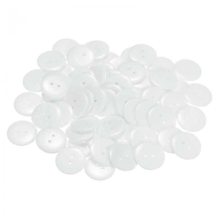 100 36L ボタン 7/8"(23 mm) 樹脂丸フラット2穴クラフトボタン 縫製衣類とDIY用, 黒