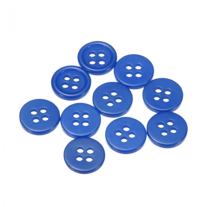 10個18Lボタン15/32"(11.5mm)樹脂丸フラット4穴クラフトボタン 洋裁衣類とDIY用 ダークブルー