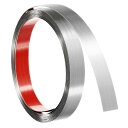 ウォールトリムモールディング 16.4フィートx0.79" ステンレススチール製ピールアンドスティック自己接着トリム メタライズドブ ラッシュ仕上げストリップボーダーエッジフレームトリム ホームDIYデコレーション用 シルバー