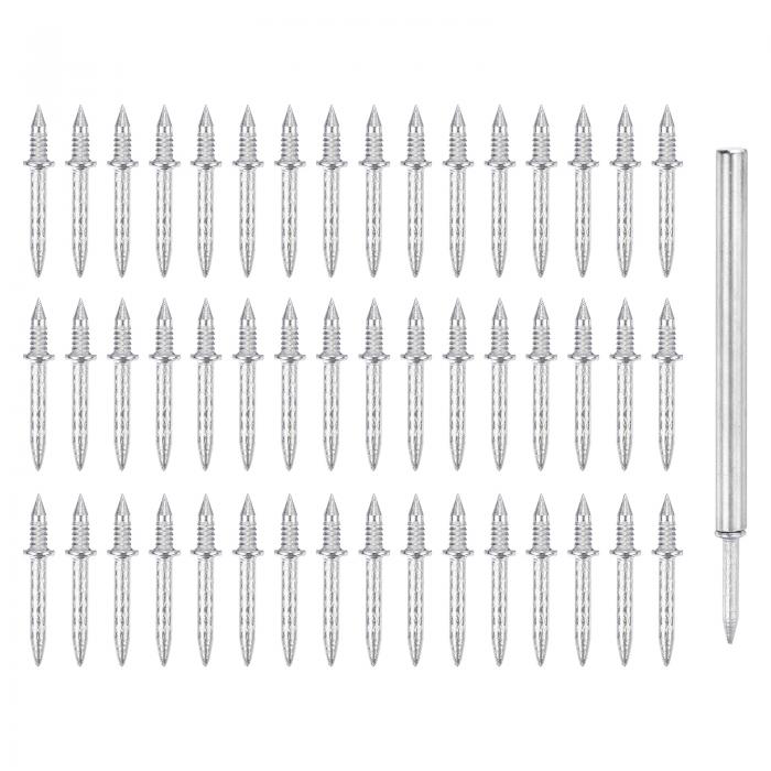 250個 ダブルヘッドスカートスレッドシームレスネイルと3本 ネイル専用スリーブツール 亜鉛メッキ炭素..