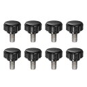 8個 ナイロン製クランプノブM6 x 10mmメトリック304ステンレススチールメススレッドサムスクリューオンタイプ18mmプラスチック製ラウンドヘッドスレッド...