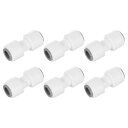 6個のプッシュ トゥ コネクト フィッティング 5/16" OD x 5/16" OD エアホースフィッティング チューブ&ホース&パイプ クイックコネクトフィッティング プラスチック ストレートユニオンカップリング ROウォーターシステム用 ホワイト (8-8mm)
