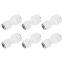 6個のプッシュ トゥ コネクト フィッティング 5/16" OD x 3/8" OD エアホースフィッティング チューブ&ホース&パイプ クイックコネクトフィッティング プラスチック ストレートユニオンカップリング ROウォーターシステム用 ホワイト(8-10mm)