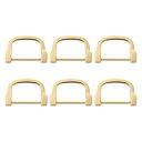 シャックルのDリングネジ 亜鉛合金 馬蹄形 U字型 Dリング バックル 財布 DIY レザークラフト キーチェーン用 20 mm 金色 6個