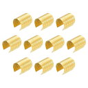 120個のレザーロープクリップ 15 x 12mm 折りたたみ可能な円柱状コードエンドクリンプ 調節可能な折り返しクリンプコードストリングレザーファスナー DIYクラフト用 金色