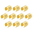 120個のレザーロープクリップ 17 x 15mm 折りたたみ式円筒コードエンドクリンプ 調節可能な折り返しクリンプコードストリングレザーファスナー DIYクラフト用 金色