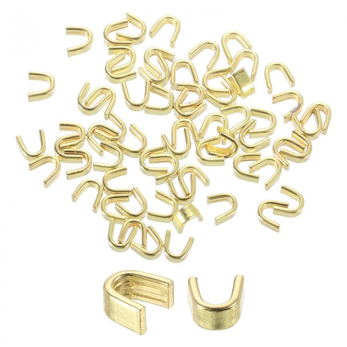 80個のジッパースライダーリテーナー 4.2mm U字型トップストッパークローズドエンドジッパー バッグ コート ジャケット バックパック用の交換品 ライト金色