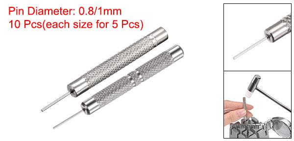 ウォッチバンドピンパンチ0.8mm 1mm Diaウォッチストラップリンクピンリムーバー修理ツール10個