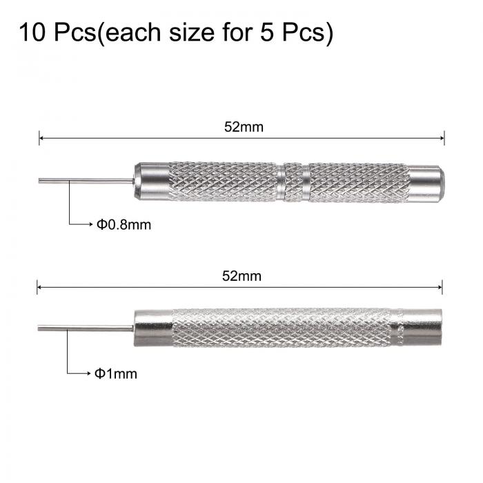ウォッチバンドピンパンチ0.8mm 1mm Diaウォッチストラップリンクピンリムーバー修理ツール10個