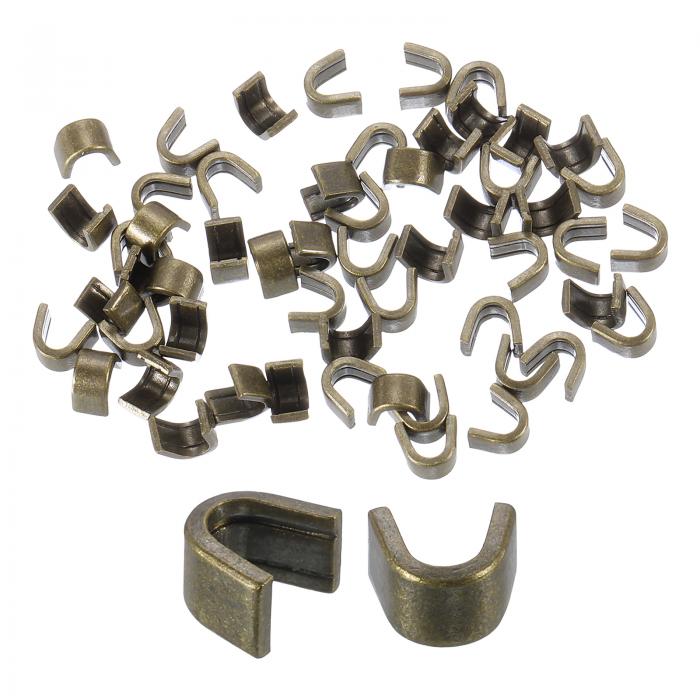 80個のジッパースライダーリテーナー 4.5mm U字型トップストッパークローズドエンドジッパー バッグ コート ジャケット バックパック用の交換品 ブロンズ