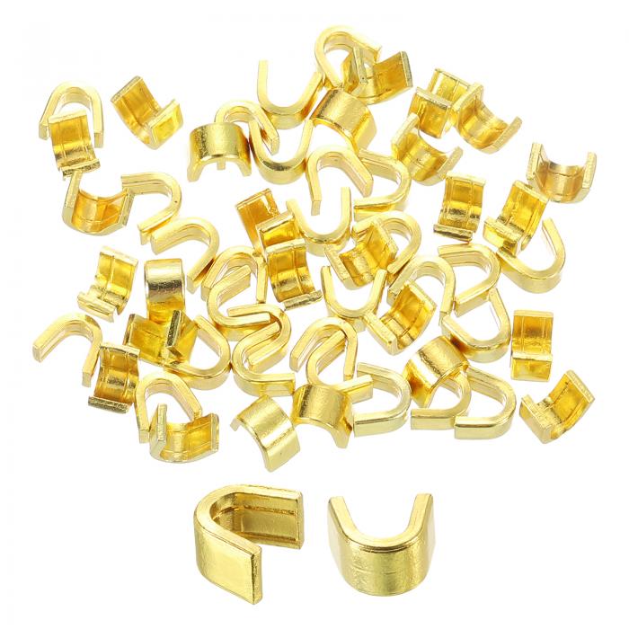 70個のジッパースライダーリテーナー 5mmのU字型トップストッパークローズドエンドジッパー バッグ コート ジャケット バックパック用の交換品 金色