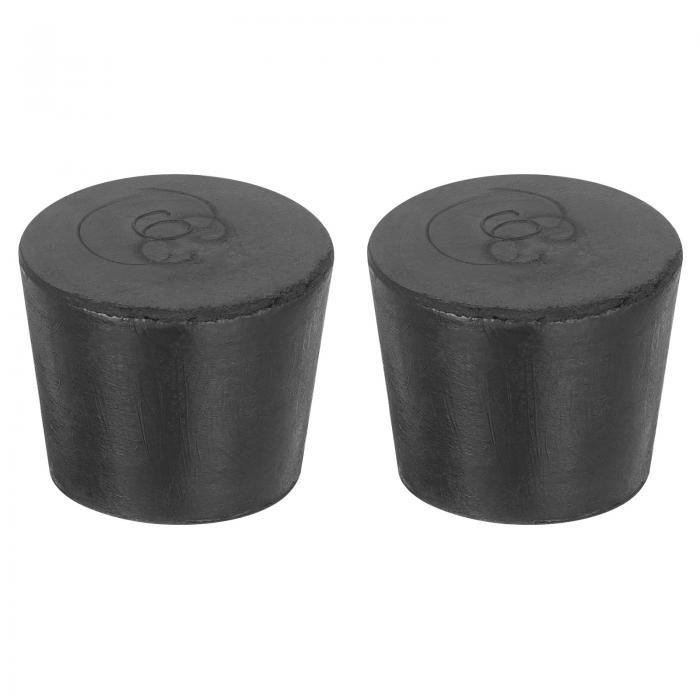 2個 ソリッドラバーストッパー テーパードラボシールチューブストッパープラグ テストチューブフラスコガラス容器産業および研究所用 32x26x25mm黒