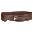 Elerevyo レディース 帯ウエストベルト ヴィンテージ フェイクレザー バックル ワイドベルト ドレスコート用ウエストバンド コーヒー 70-75cm/2...