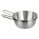 2個の韓国伝統酒器 5.51"304ステンレス鋼生米酒カップソースボウル ハンドル付き ハイキング キャンプ スープディッシュ用 シルバー
