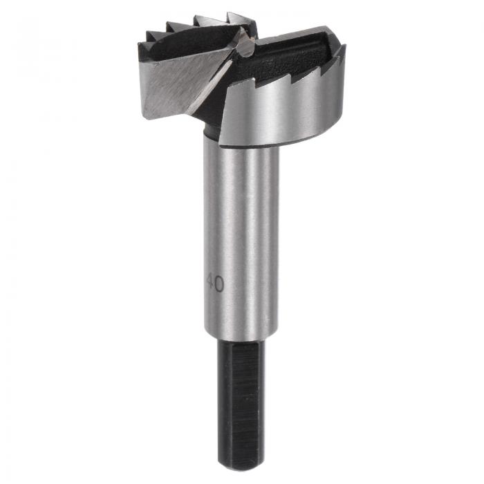 フォスナードリルビット 炭素鋼 多歯木材ドリル フォルスナービット ヒンジカッター 10 mm三角形シャンク付き ハードウッド ソフトウッド 合板 木工ドリル用 40 mm