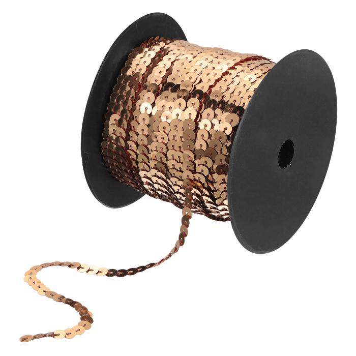 6mm 98Ydsフラットシーケンスストリップ スパンコールペレットストリングスプールロール フリンジソー..