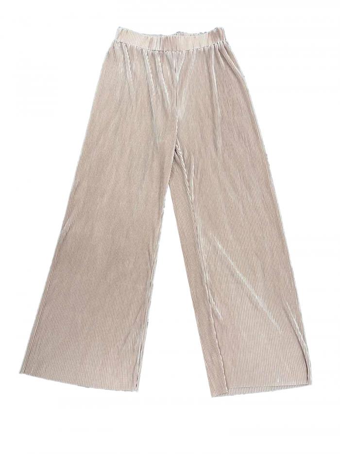 Allegra K レディース プリーツワイドレッグパンツ 光沢のある ハイウエスト 伸縮性のあるナイトアウト衣装 パーティー クラブウェア ズボン ピンク XS