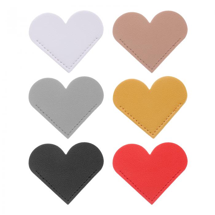 6個のレザーハート ブックマーク コーナーブックマーク ブックマーク ページマーカー かわいいページク..