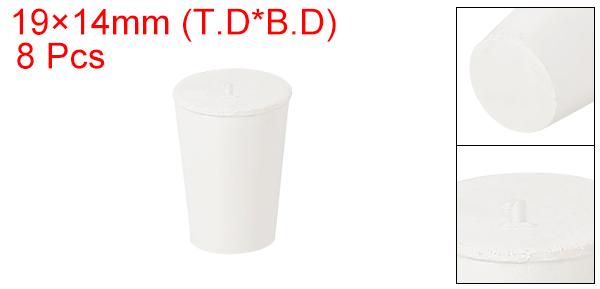 8個のソリッドラバーストッパー 白1#テーパードラボプラグラボシールチューブストッパープラグ 産業および研究所用 19x14x26mm [2]