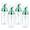 2オンス 空の泡ポンプボトル 12個 旅行用泡石鹸ディスペンサー まつ毛シャンプー ハンドソープ用の空の再充填可能なプラスチックポンプボトル クリア 緑