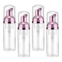 2オンス 空の泡ポンプボトル 12個 旅行用泡石鹸ディスペンサー まつ毛シャンプー ハンドソープ クリア ピンクローズ
