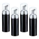 2オンス 空の泡ポンプボトル 12個 旅行用泡石鹸ディスペンサー まつ毛シャンプー ハンドソープ 黒 シルバー