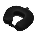 PATIKIL 飛行機用シルクトラベルピロー 22匁 本物のシルクカバー メモリートラベルネックピロー 睡眠用枕 頭と首サポート 黒