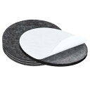 PATIKIL 直径4.5"のフェルト家具パッド 4個入り1/5"厚のランプベースフェルトラウンドソフト粘着性ノンスリップアンチスクラッチ裏地付きフェルトフロアプロテクター ランプ家具DIYクラフト用 ダークグレー