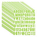 PATIKIL ビニール文字数字ステッカーキット 1224ピース12シート自己粘着デカール メールボックスサイン住所DIYクラフトカード用(ライト緑)(3)
