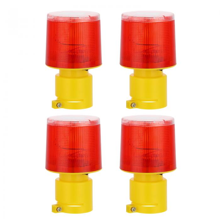 PATIKIL ソーラーストロボ警告灯 4個360度トラフィックランプ防水自動点灯LED点滅ランプ建設トラフィッ..