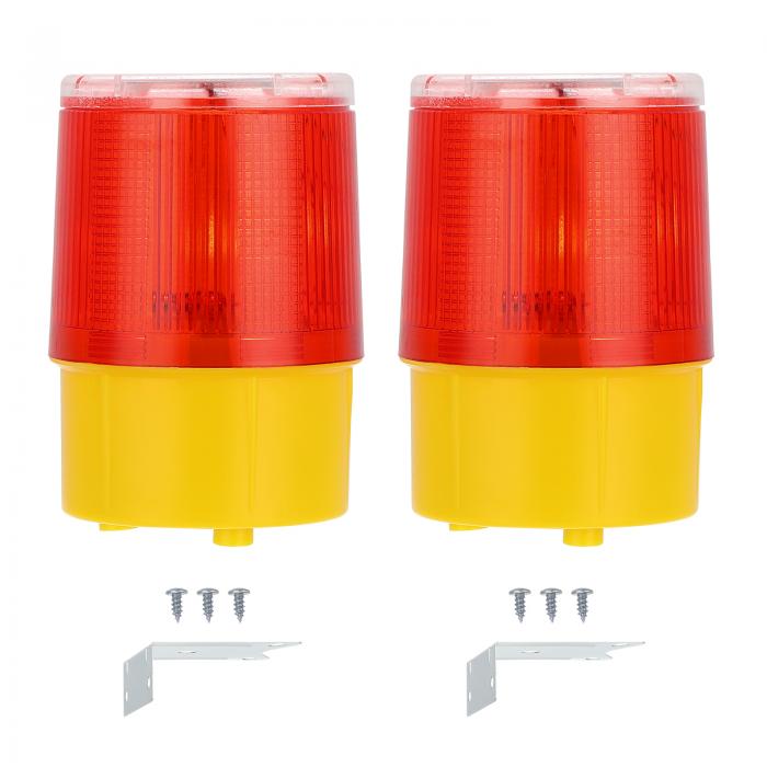 PATIKIL ソーラーストロボ警告灯 2個360度トラフィックランプ防水自動点灯LED点滅ランプ 建設トラフィ..