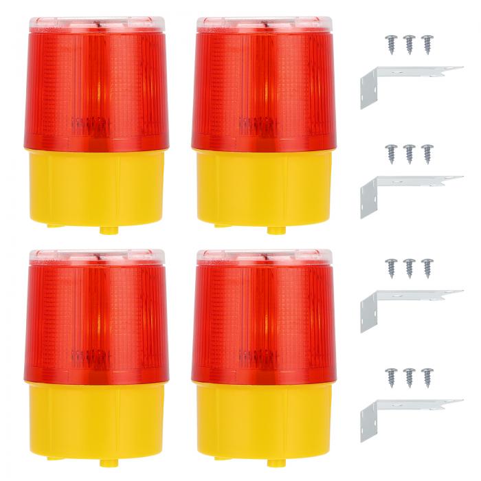 PATIKIL ソーラーストロボ警告灯 4個360度トラフィックランプ防水自動点灯LED点滅ランプ 建設トラフィ..