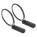 PATIKIL 組み合わせロック付きケーブルロック 2個入り4桁 組み合わせロック 24.8" スチールロープ 自転車 キャビネット ワードローブ 小さなフェンス用 黒