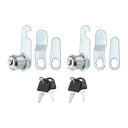 PATIKIL キー付き3/4"カムロック 2個セット亜鉛合金キー異なるキャビネットカムロックRV収納ロックファイル引き出しメールボックスツールボックス用 シルバートーン