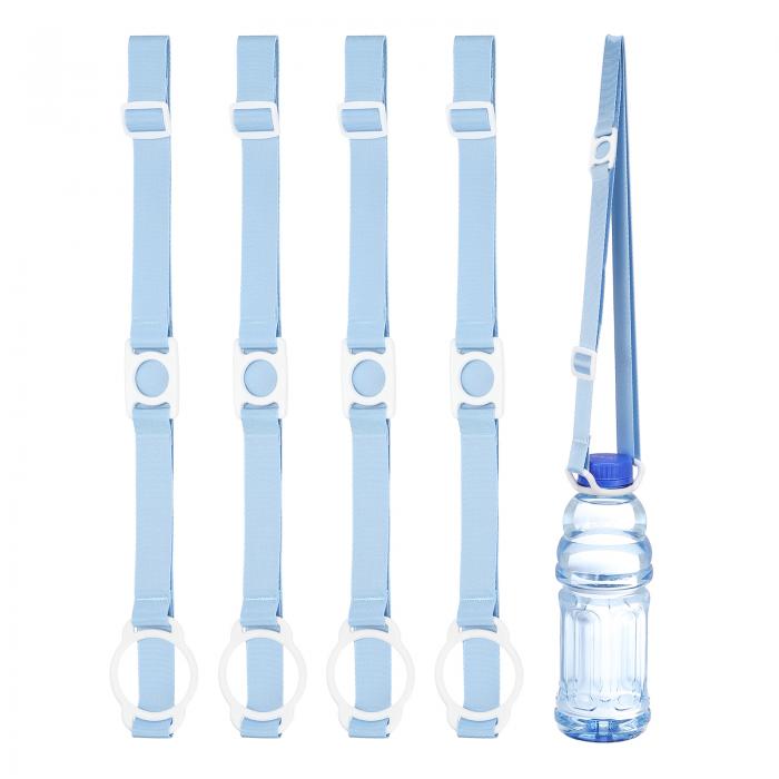 楽天ソウテンPATIKIL ウォーターボトルランヤード 4個セット ハイキング ウォーキング アウトドア用の調節可能なホルダーショルダーストラップ ホワイトリングバックルキャリアクリップ付き ブルー（2.5CM 5.0CM）