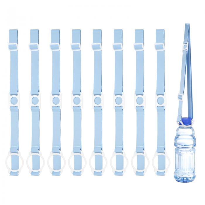 楽天ソウテンPATIKIL ウォーターボトルランヤード 8個セット ハイキング ウォーキング アウトドア用の調節可能なホルダーショルダーストラップ ホワイトリングバックルキャリアクリップ付き ブルー（2.5CM 5.0CM）