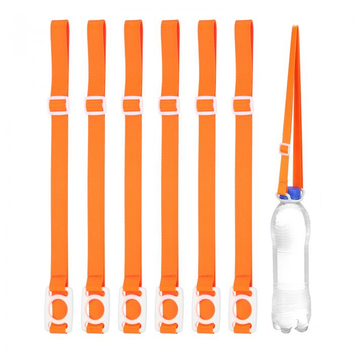 楽天ソウテンPATIKIL 2.5CMウォーターボトルランヤード 6個の調節可能なホルダーショルダーストラップ ホワイトリングバックルキャリアクリップ付き ハイキング ウォーキング アウトドア用 オレンジ