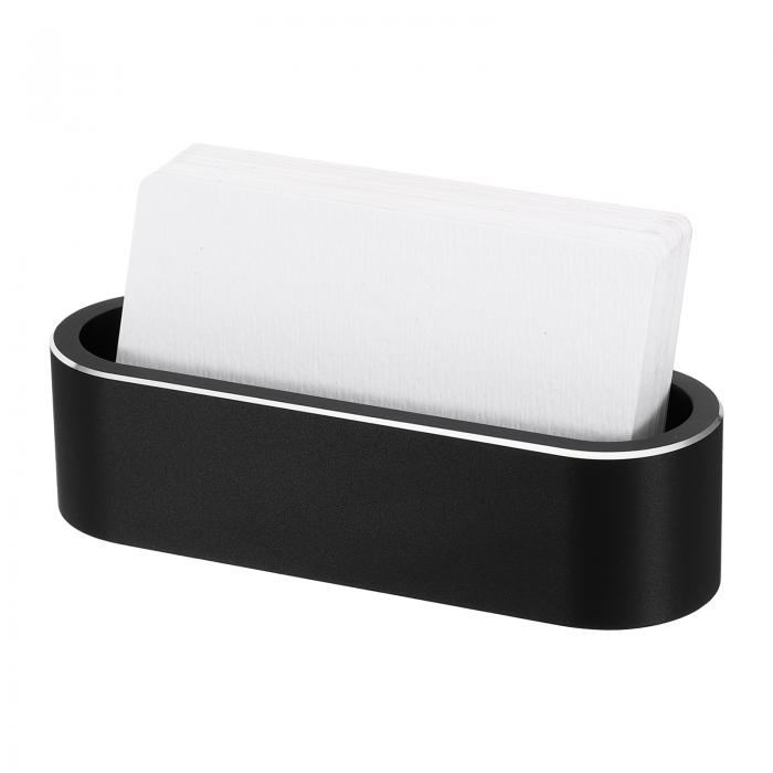 PATIKIL デスク用名刺ホルダー メタルネームカードディスプレイオーガナイザー アルミニウム合金製デスクトップカードスタンド オフィスデスク整理用 黒