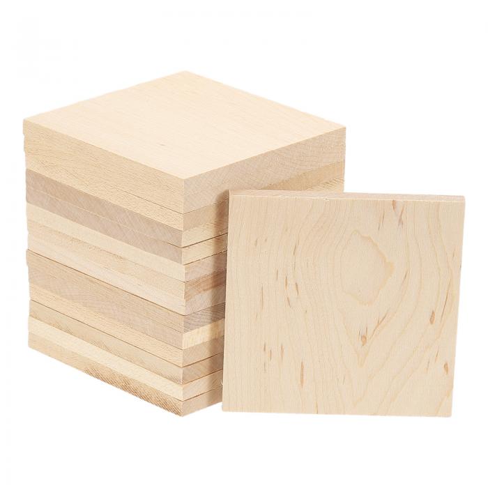 PATIKIL 76 mm x 76 mm 木製スクエア 15個 未完成 空白 木製ピース 木製ブレーキングボード 工芸 DIY ..