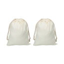 PATIKIL ポリエステル綿再利用可能なドローストリングバッグ 2x15