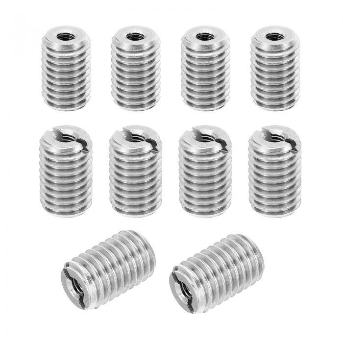 PATIKIL スレッドアダプタースリーブ縮小ナット 10個M10x M4x15mmオス-メス修理インサートナットスクリ..