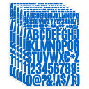 PATIKIL ビニール文字数字ステッカーキット 1224ピース12シート自己粘着デカール メールボックスサイン住所DIYクラフトカード用(ライトブルー)(3)