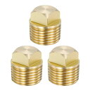 PATIKIL 12.7 mm N PT ボート排水プラグ 3個 真鍮 スペアガーボード排水プラグ スクエアヘッド付き カヤック用 ほとんどのボートの船体適合 ...