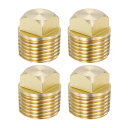 PATIKIL 12.7 mm N PT ボート排水プラグ 4個 真鍮 スペアガーボード排水プラグ スクエアヘッド付き カヤック用 ほとんどのボートの船体適合 ...